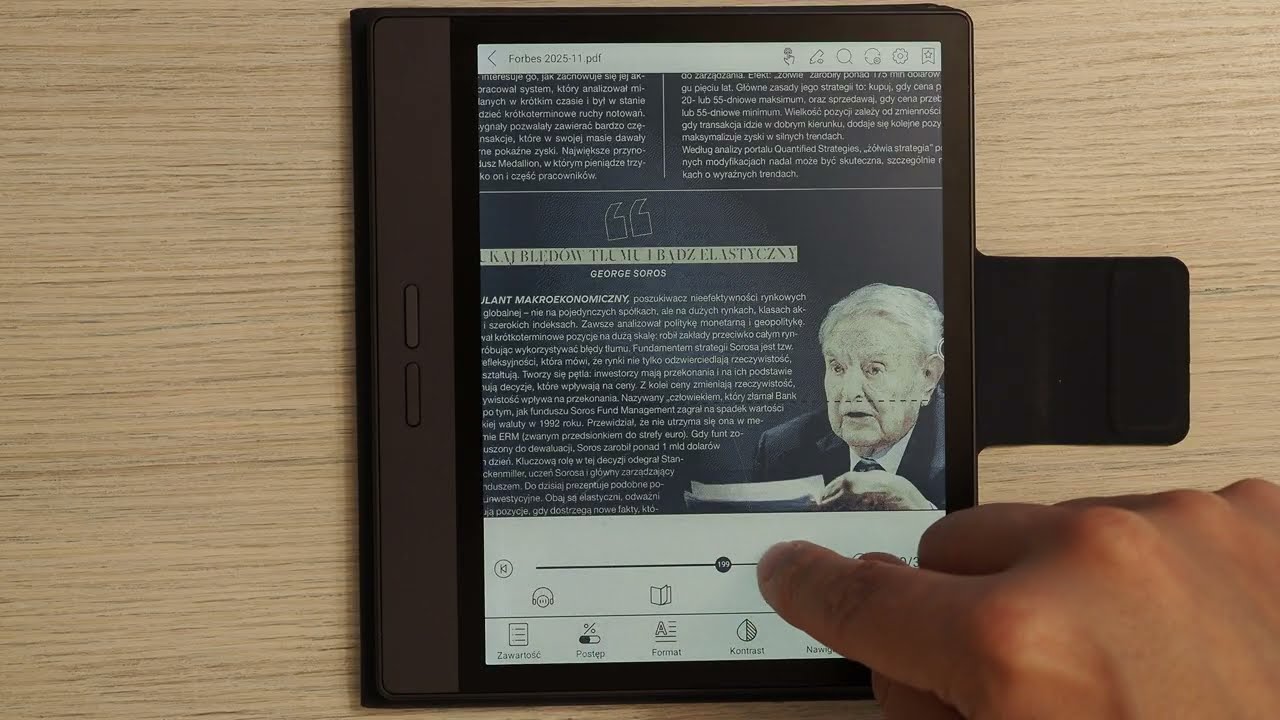 Bigme B7 i czytanie miesięcznika w pliku PDF
