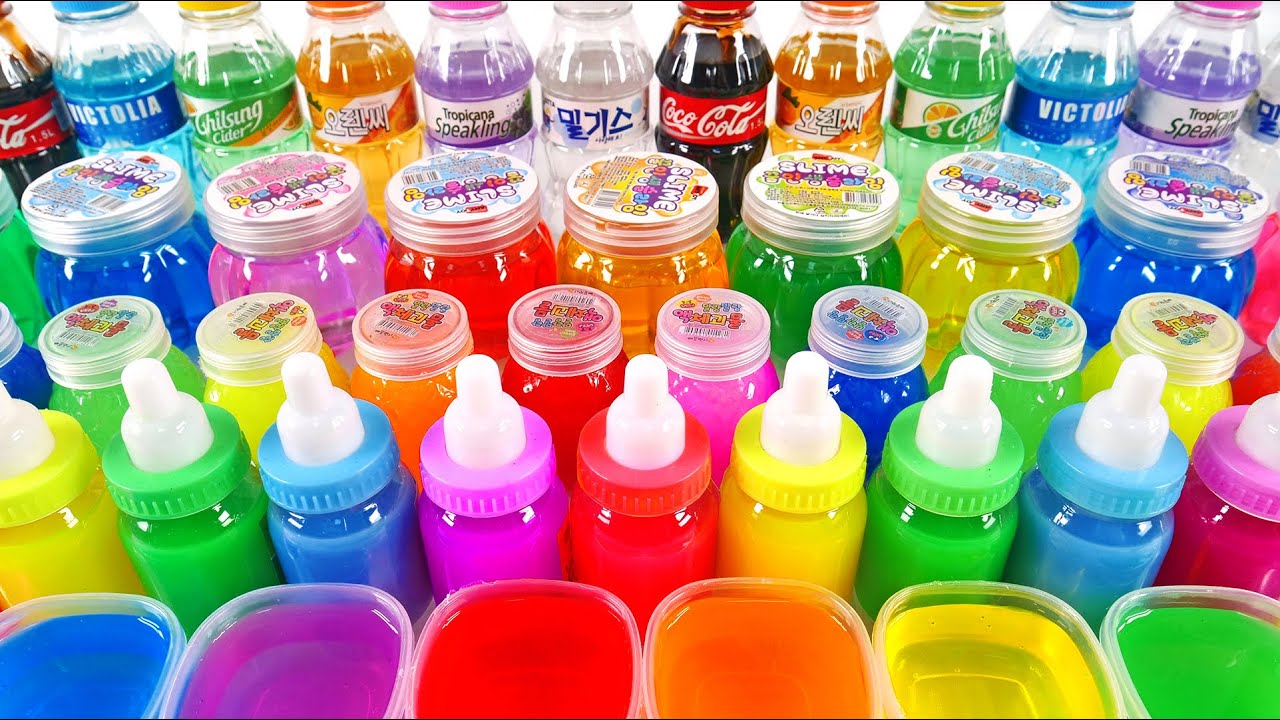 Satisfying Video l Mixing All My Slime Smoothie with Making Glossy Slime ASMR RainbowToyTocToc