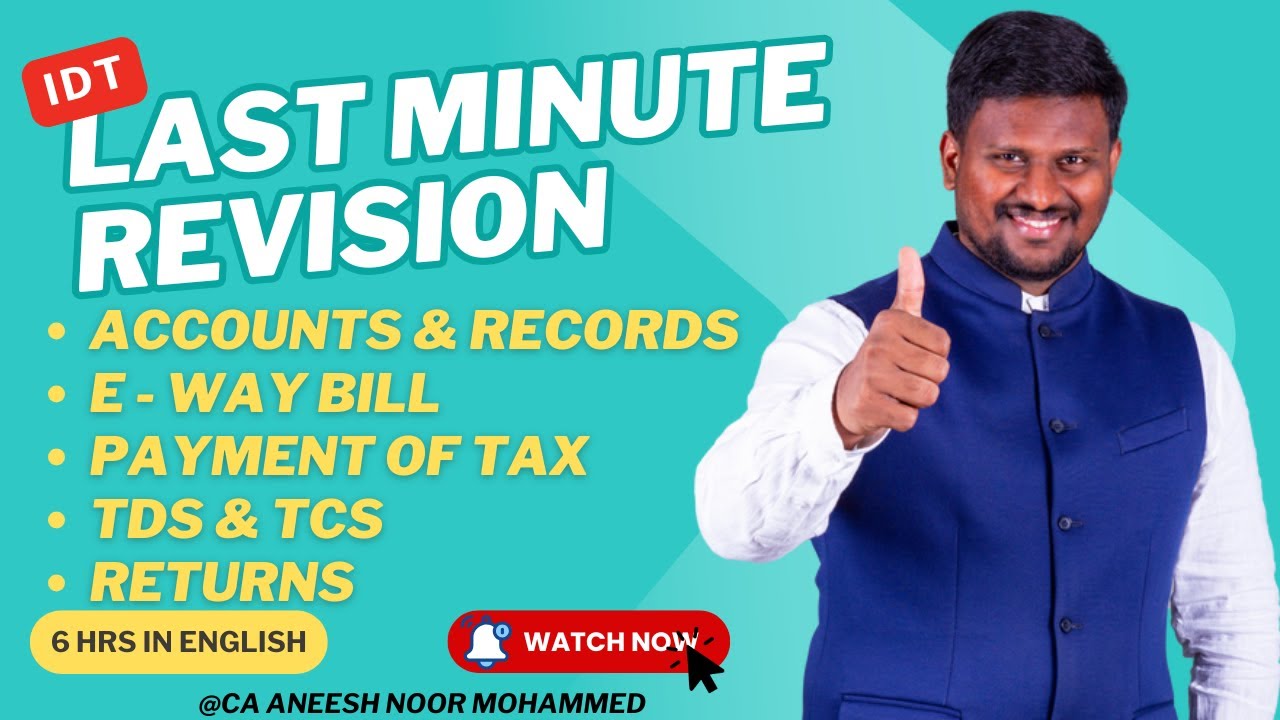 INDIRECT TAX | PROCEDURAL ASPECTS | MARATHON | SEPT 2025 | CA ANM SIR