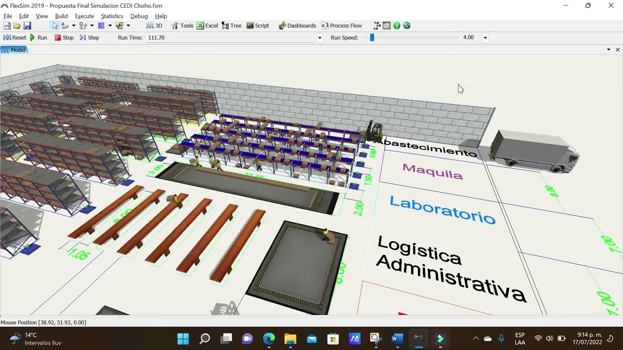Simulaci&oacute;n Propuesta CEDI Choho Colombia SAS (FLEXSIM)