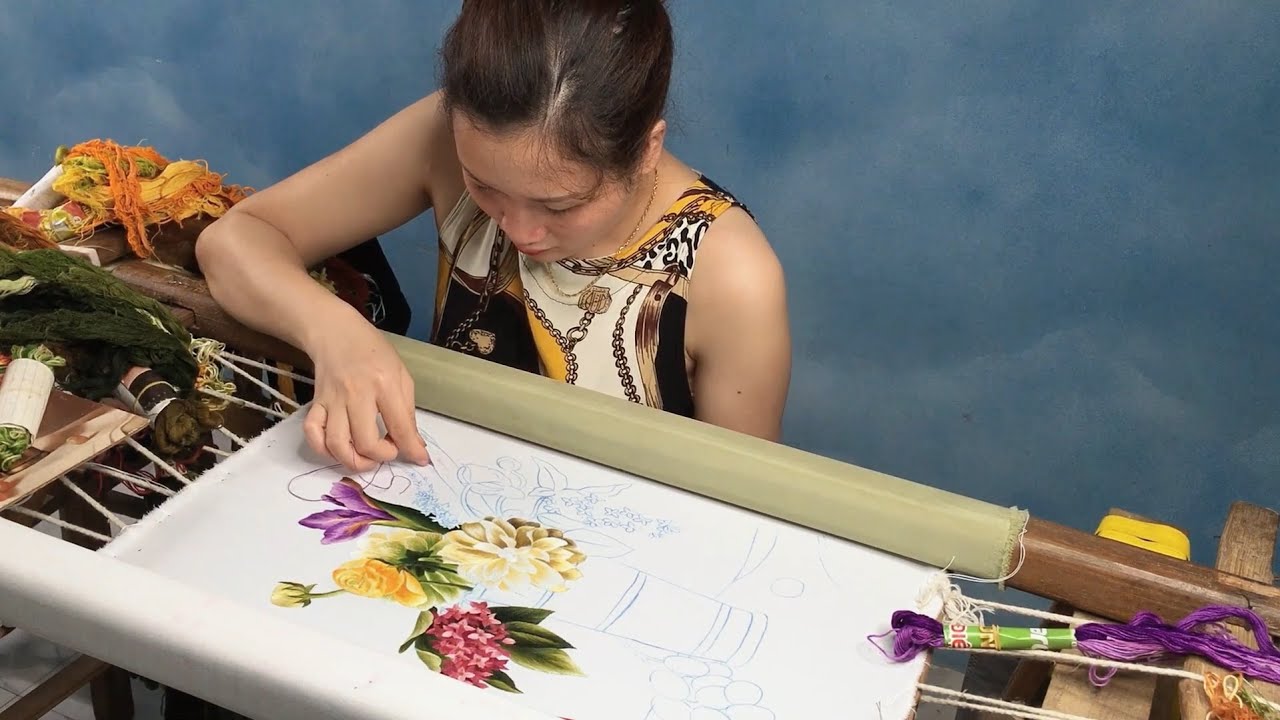 [LIVE FULL] Hand Embroidered Colorful Flower - Thuong Embroidery