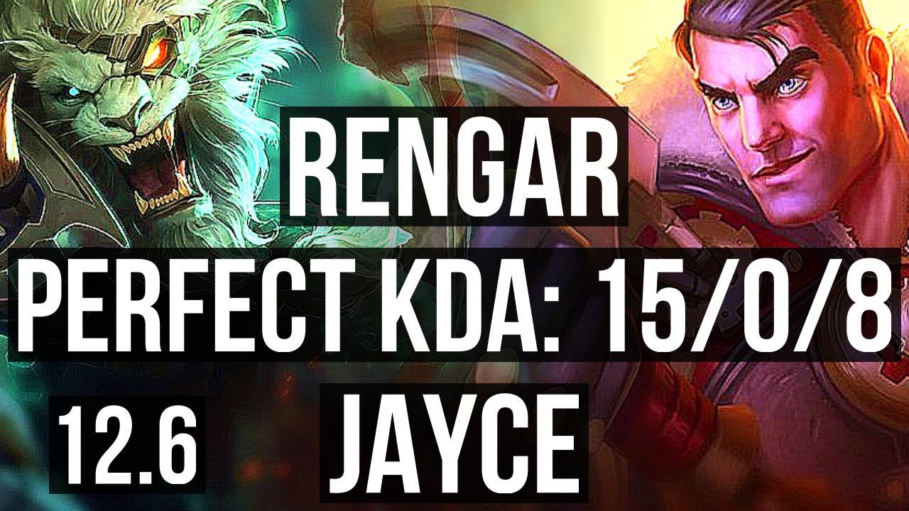 RENGAR vs JAYCE (TOP) | 15/0/8, Legendary, 7 solo kills, 500+ games | EUW Grandmaster | 12.6