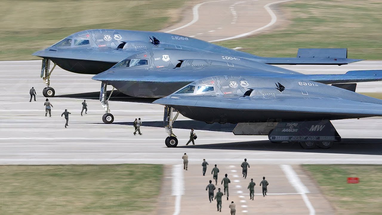 US Pilots Rushing to Their Massive B-2 Bombers for Scary Mass Takeoff