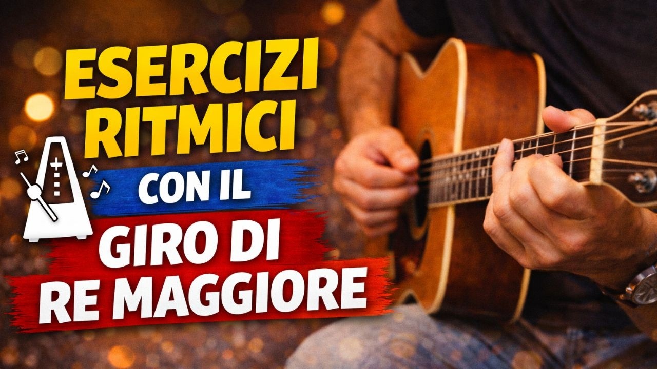 Allena il Ritmo con il Giro di RE Maggiore 🎸 Esercizi Ritmici sulla Chitarra
