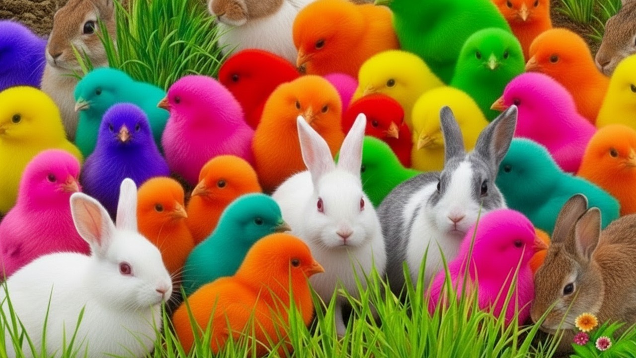 Menangkap Ayam Rainbow Lucu | Bebek, Angsa & Kelinci