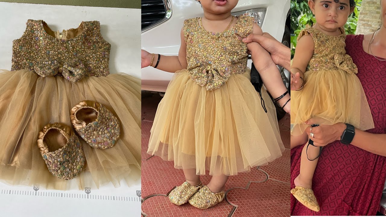 Baby frock with shoes making Malayalam tutorials