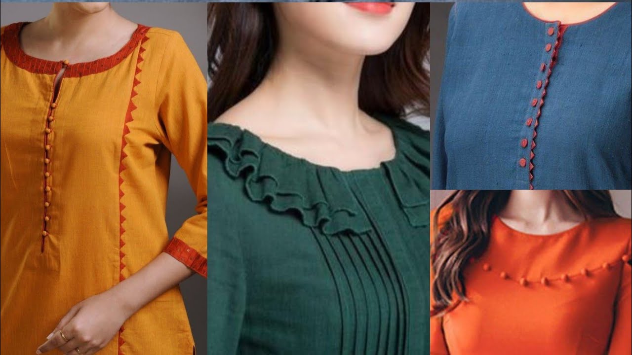 Plain kurti neck design ideas || latest kurti neck design images