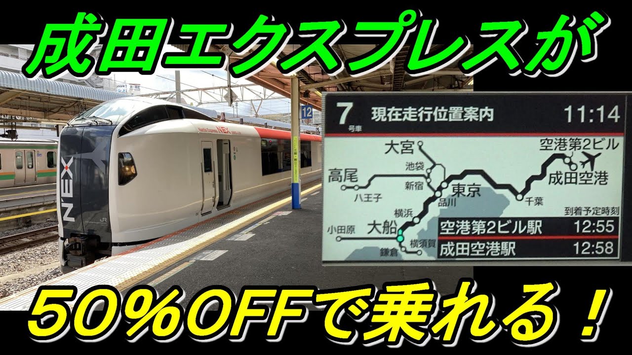 【不人気返上策！】高級列車「成田エクスプレス」が超お得に乗れる時代になりました！大船→成田空港まで全区間乗車！