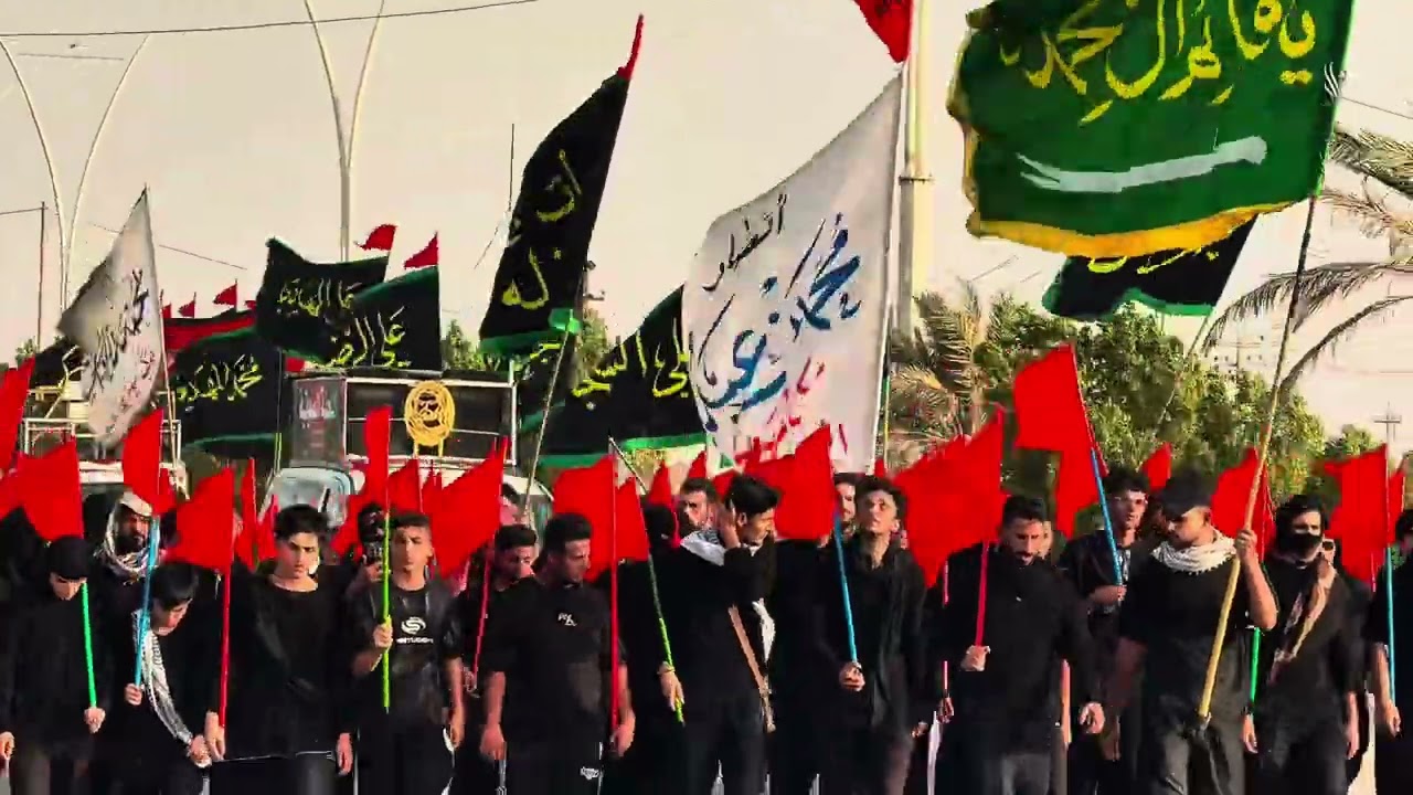 موكب شهيد الجمعة الحسيني انصار محمد بن عبدالله مسيرة البصرة قضاء المدينة