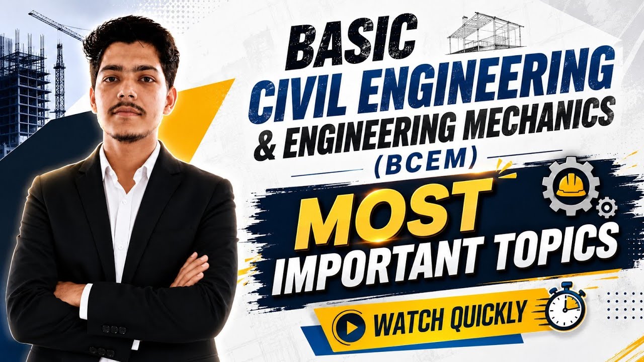 Basic civil engineering and Engineering mechanics most important questions for exam | RGPV Exam 