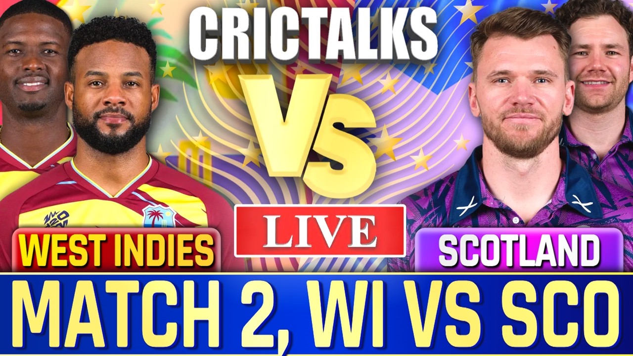 🔴 Cricket Live: WI vs SCO, World Cup, Live Cricket Scores, Commentary, 2nd Innings, Live Match