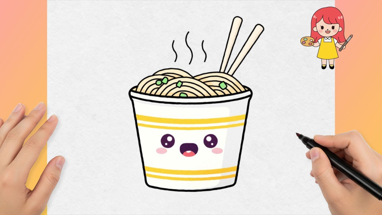 🍜 How to Draw CUTE Kawaii Ramen Noodles! 🍥 Easy Step by Step Tutorial for Beginners 🎨
