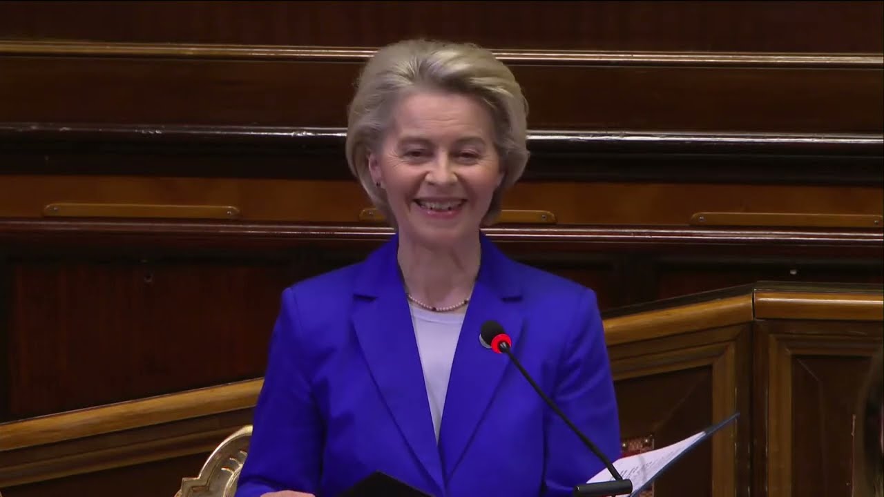 URSULA VON DER LEYEN INTERVIENE AL VERTICE ITALIA-AFRICA TENUTOSI IN SENATO