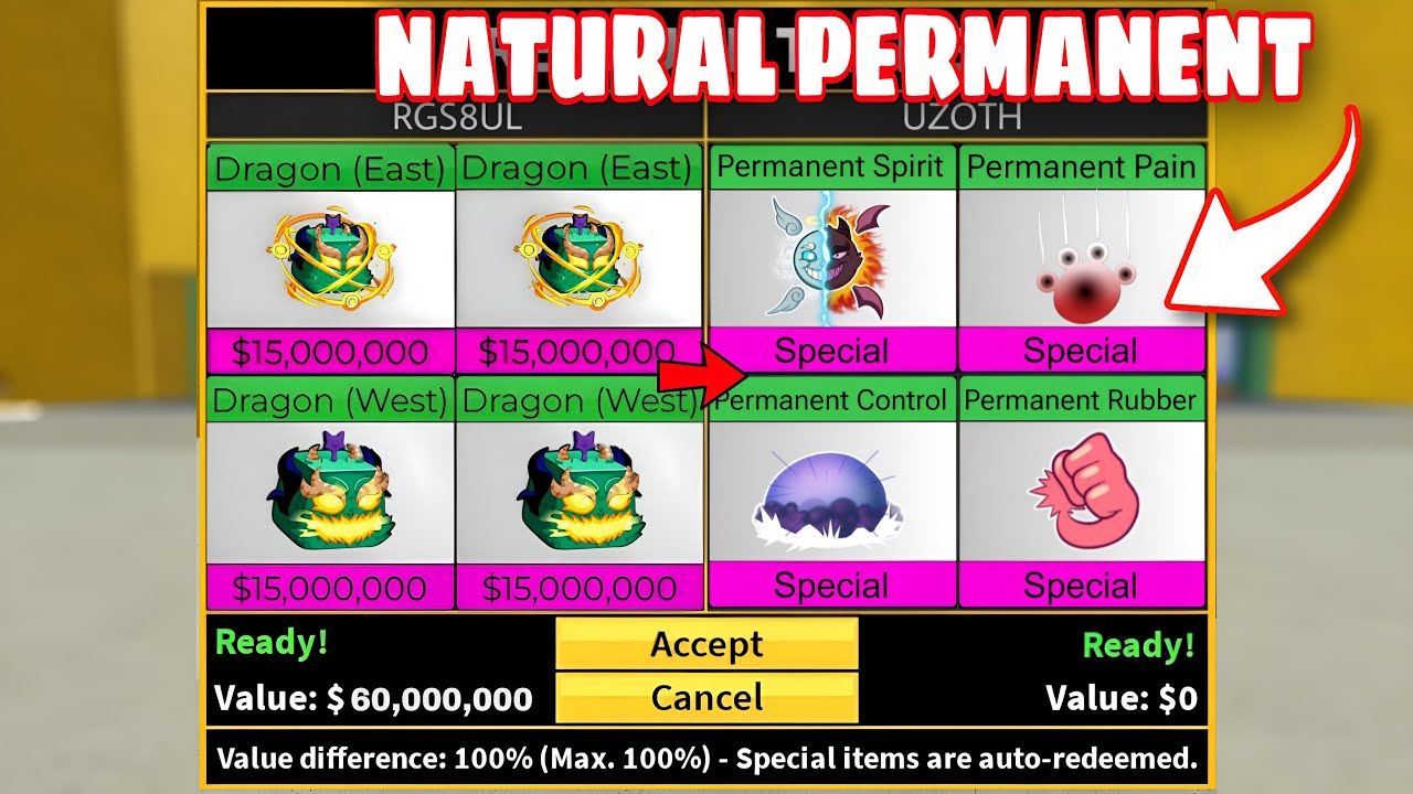 OMG!...Getting Every Natural Permanent Fruits Only From Trading | Spend Tons Of Dragons (Blox Fruit)