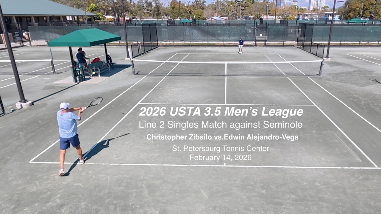 February 14, 2026 USTA 3.5 Men’s League singles match between Chris Zibailo & Edwin Alejandro-Vega