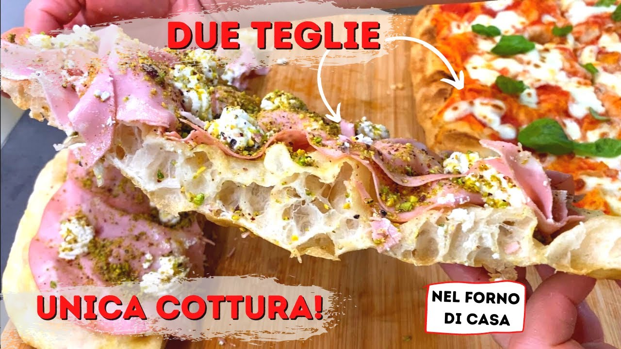 DUE PIZZE IN TEGLIA IN UNA UNICA COTTURA NEL FORNO DI CASA - IL METODO CHE VI LASCERÀ SENZA PAROLE!