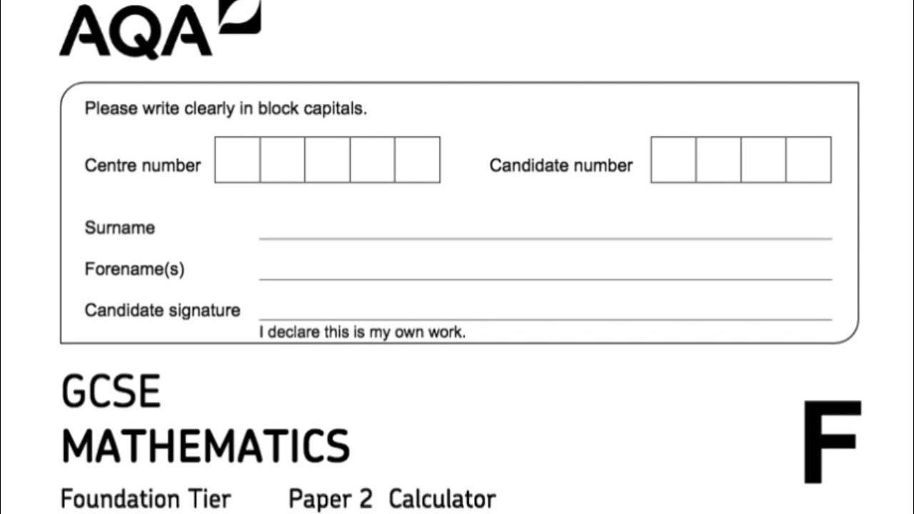 AQA GCSE maths foundation paper 2,Calculator, November 2023, complete Answers 