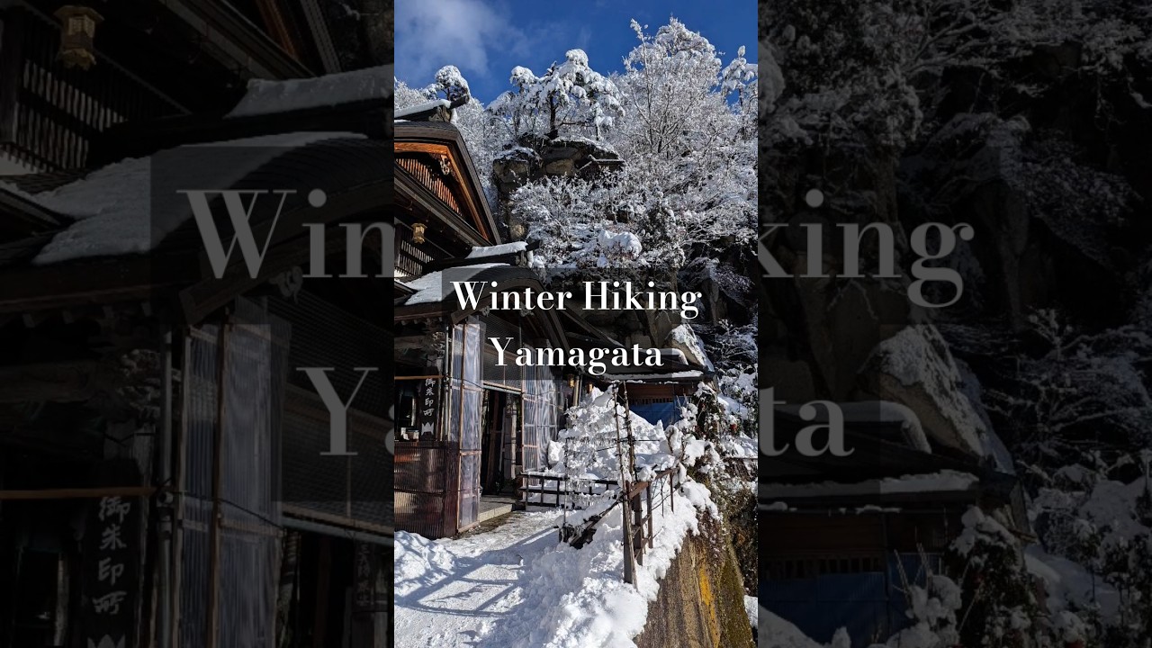 winter hike through a sacred mountain shrine #japan #yamadera #hiking #winterhike