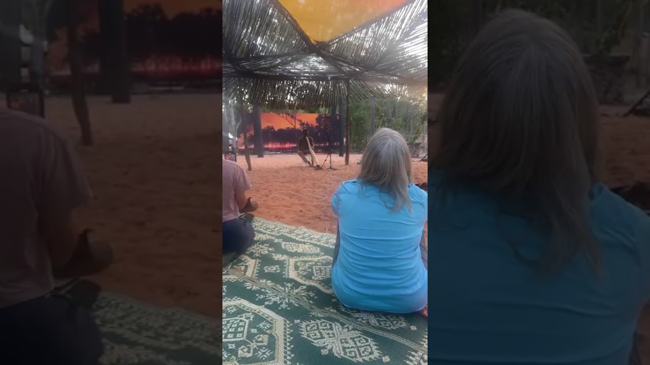 Larry Gurruwiwi playing yidaki at Garma 2025