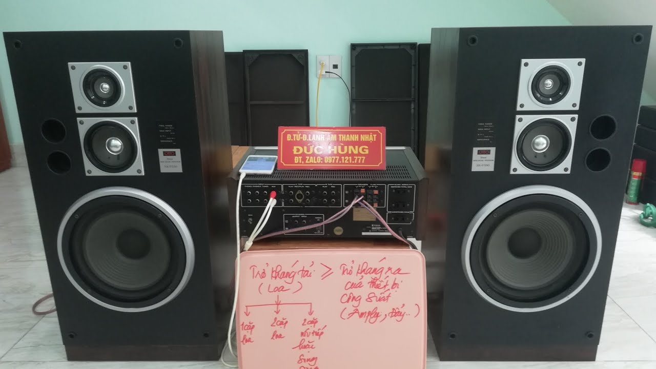 Đấu loa nối tiếp và song song, Amply có đánh được 2 đôi loa hay không thì Ae tự quyết. LH 0977121777