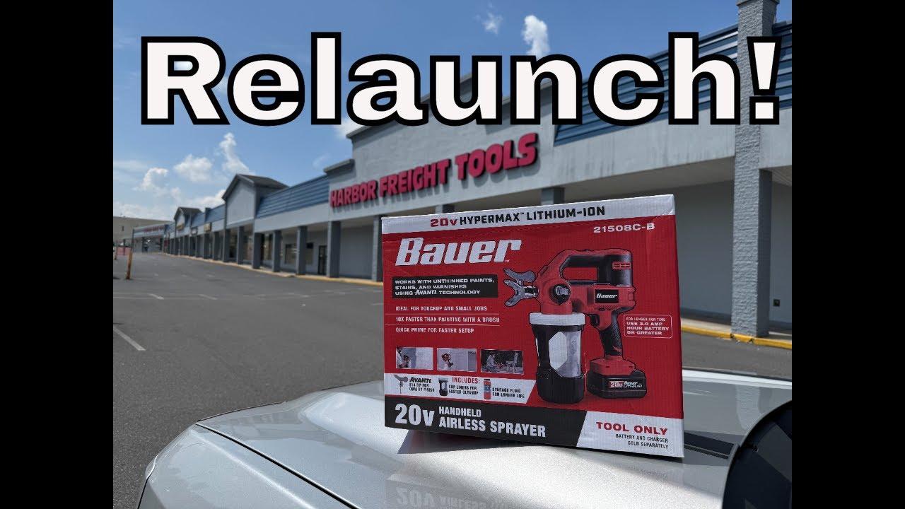 Bauer 20V Airless Paint Sprayer  Harbor Freight Relaunch FULL HOW TO