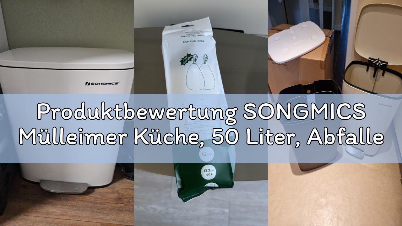 Produktbewertung SONGMICS M&uuml;lleimer K&uuml;che, 50 Liter, Abfalleimer, Treteimer, mit Deckel, Softclose,