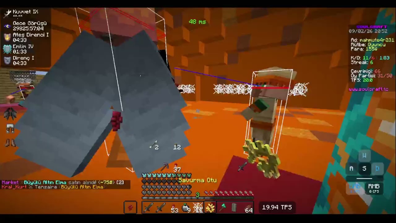 SoulCraft | HzEfee Hile Videosu (KillAura,Velocity)