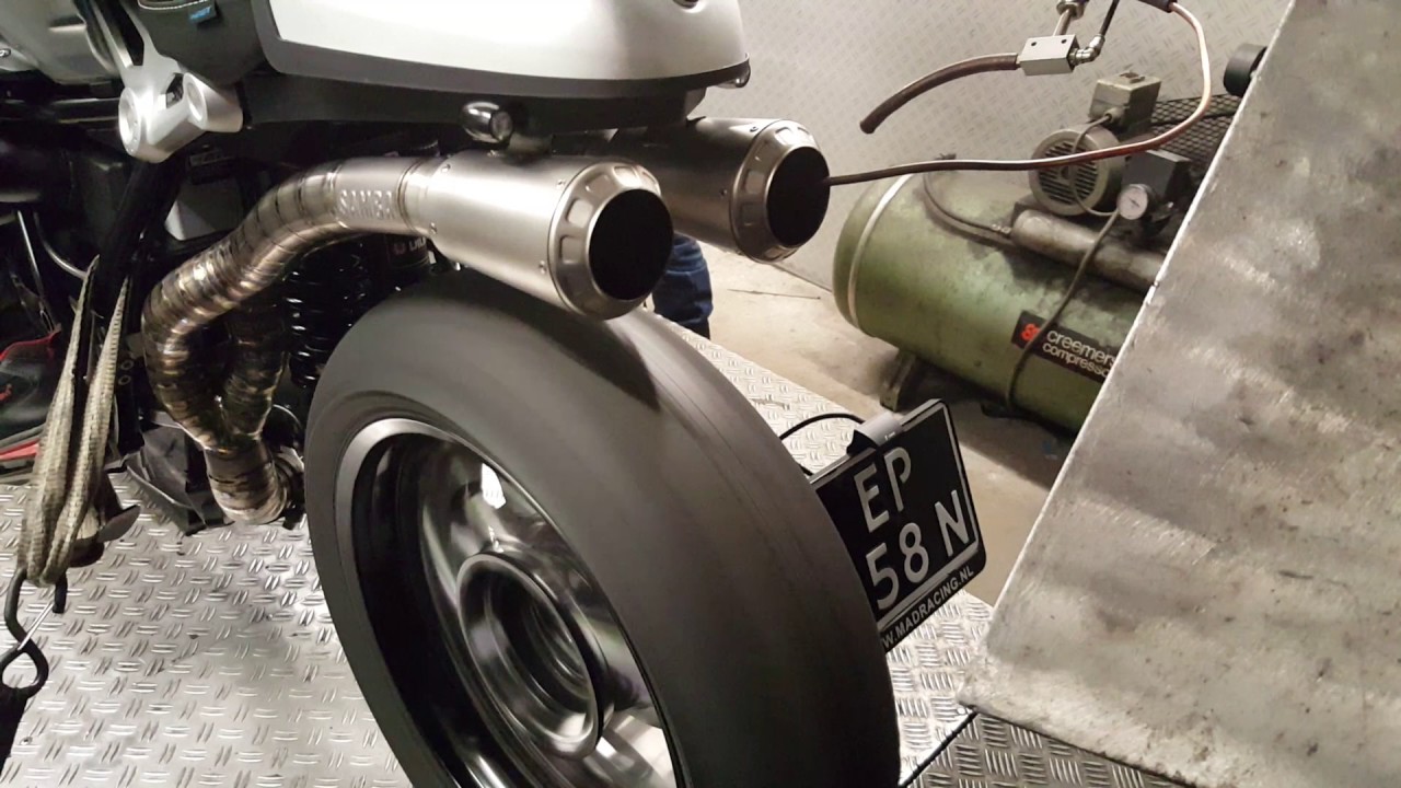 Full Titanium Sambaracing exhaust + K&N BMW R NineT dyno run @ Madracing The Netherlands...