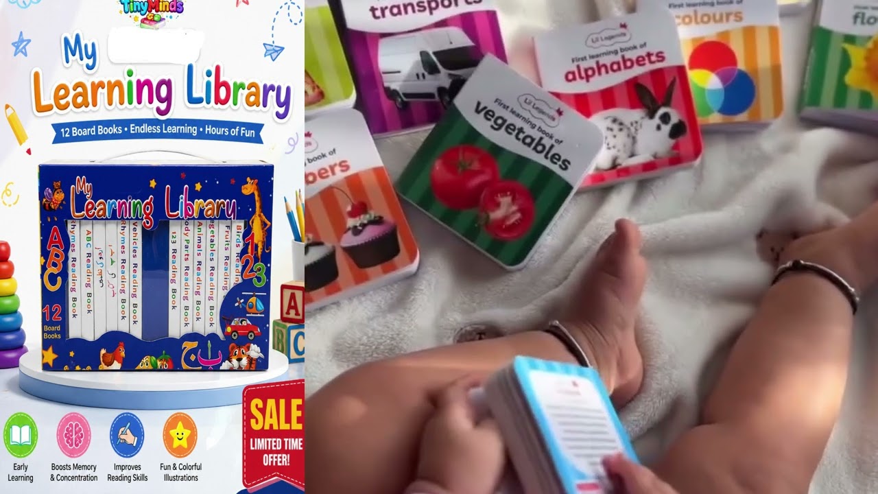 My Learning Library for Kids | Complete 12 Board Books Set 🧒📖
