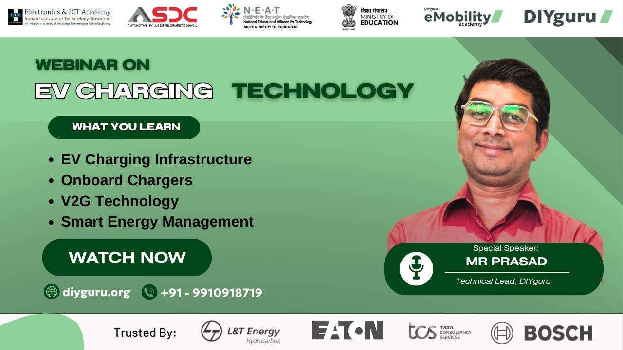 Exclusive Webinar on EV Charging Technology By Prasad Sir #diyguru #evcharging #electricvehicles