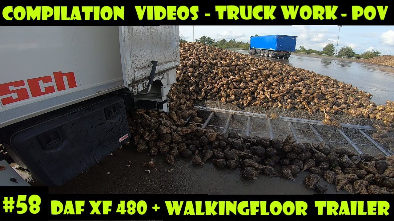 Truck Driver Work I Compilation Videos I #58 I POV I Walkingfloor Trailer I DAF XF 480 I
