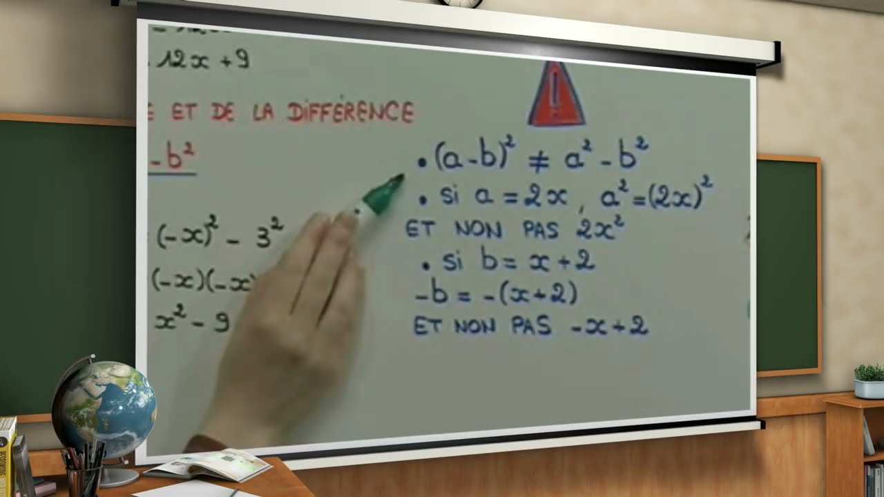 Cours MATHS (a+b)(a-b)=a&sup2;-b&sup2; Produit de la somme et de la diff&eacute;rence (identit&eacute; remarquable)