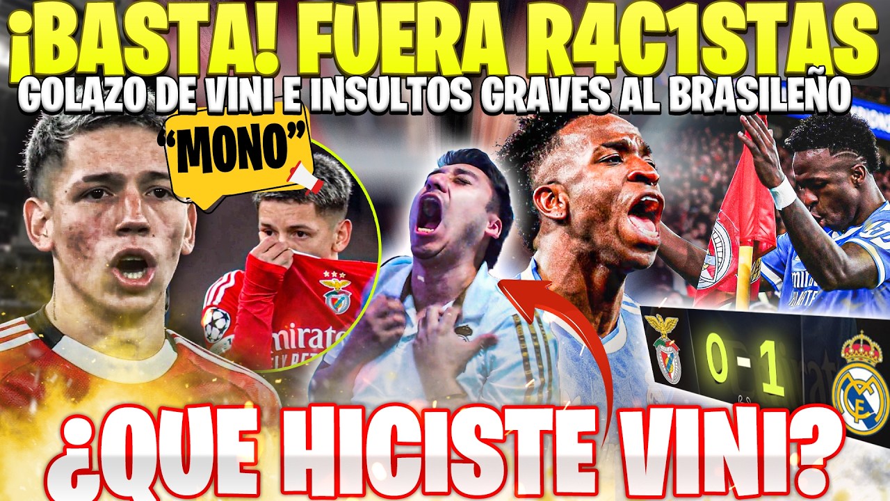 MIRA EL GOLAZO DE VINI QUE VALE LA VICTORIA VS BENFICA 1-0 🤯 EXPLOTO CONTRA EL RAC1STA DE PRESTIANNI