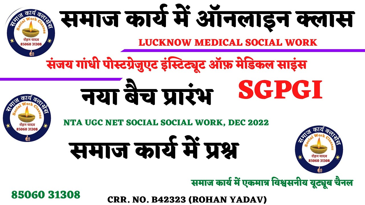 SGPGI MEDICAL SOCIAL WORK MOCK TEST||PYQ DSSSB 18/14||SOCIAL WORK QUES.||LKMSW QUES.||