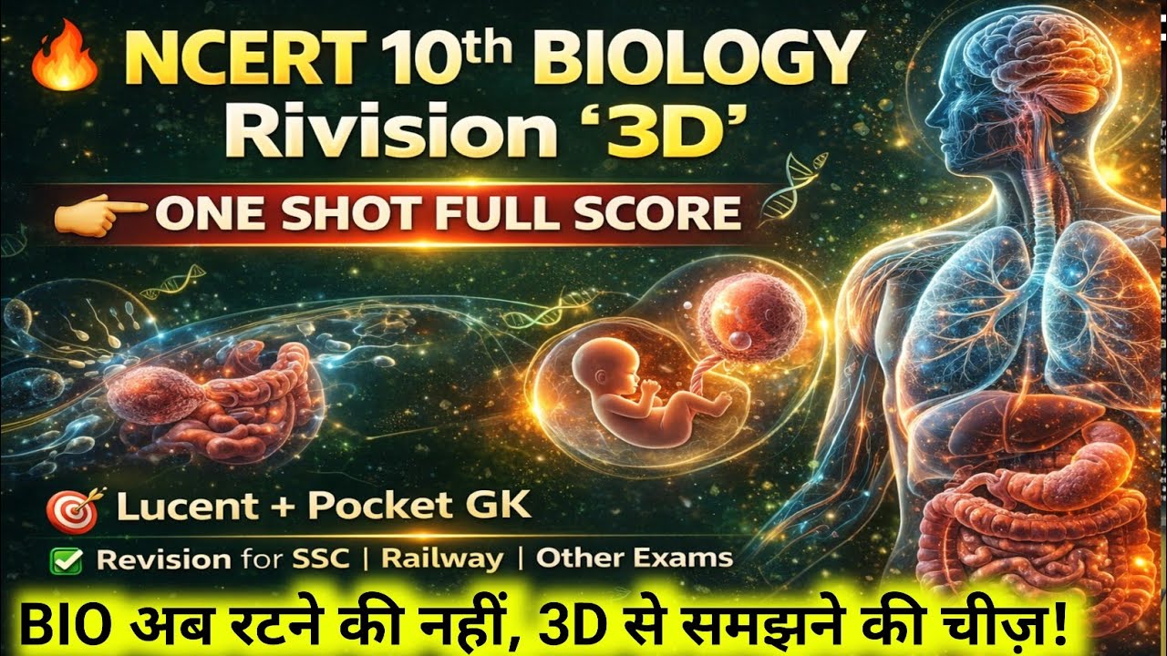 NCERT 10th Biology ONE SHOT 🔥 | Lucent + 12th Level GS Trick,| NEET/SSC/UPSC/railway Base 