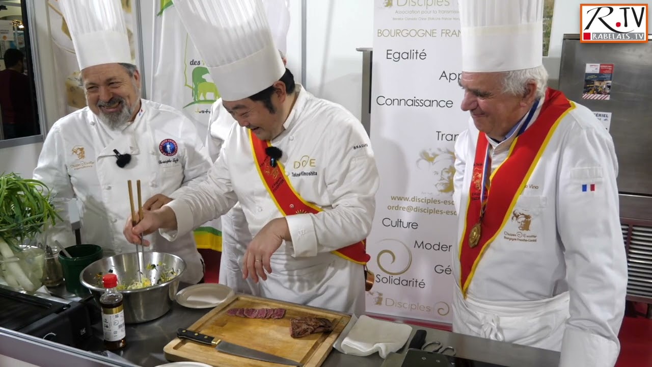 Christophe Geoffroy et Takashi Kinoshita pour un tataki de boeuf !