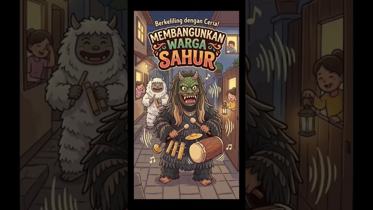 gerandong membangunkan warga sahur  #kampunghijau #kampungmural #gerandong