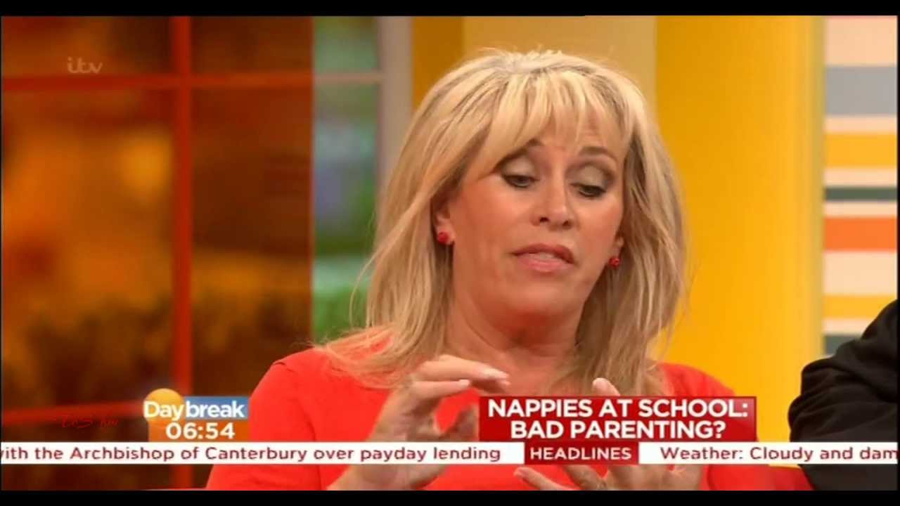 CAROLE MALONE:- itv  Daybreak - 03 Sept 2013 - Nappies at School:Bad Parenting