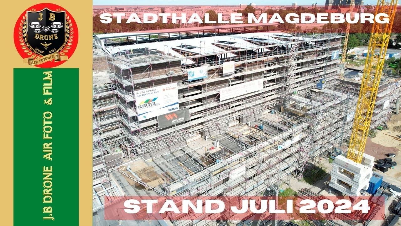 Stadthalle Juli 2024 Magdeburg aus der Vogelperspektive Teil 48