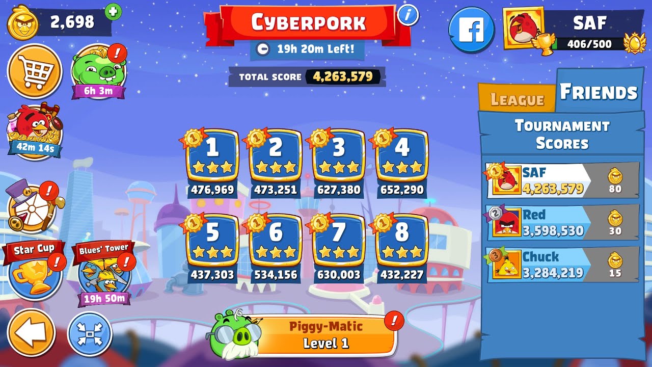 Angry Birds Friends. Cyberpork (21.01.2026). All levels 3 stars. Passage from Sergey Fetisov