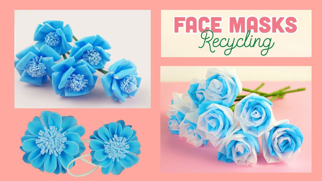 3 Easy Flowers using Face Mask | Face Mask Flower Making