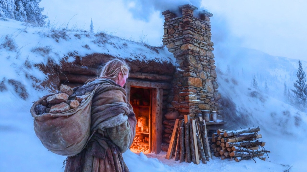 Gathered Stone to Build a Masonry Chimney Inside Her Cabin—It's the Only Thing Save Her in Blizzard