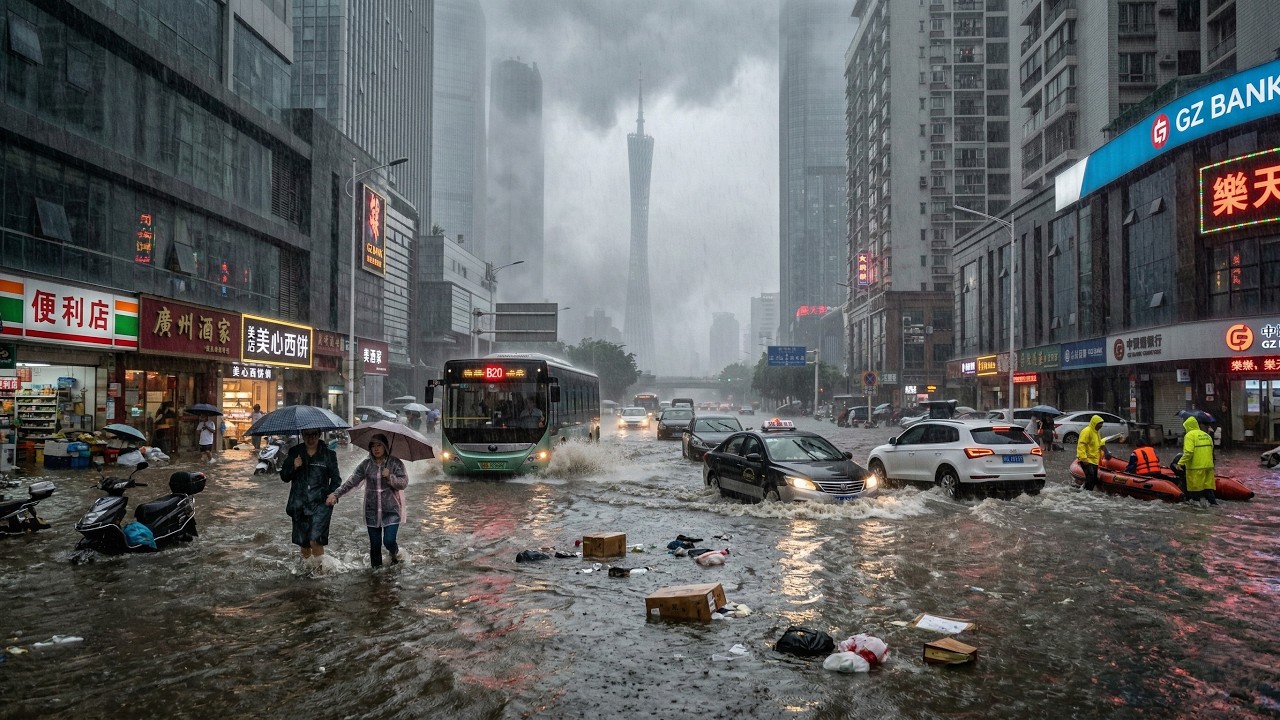 Наводнение в провинции Гуандун, Китай 🌧️ Города затоплены из-за трехдневных ливней, которые затоп...