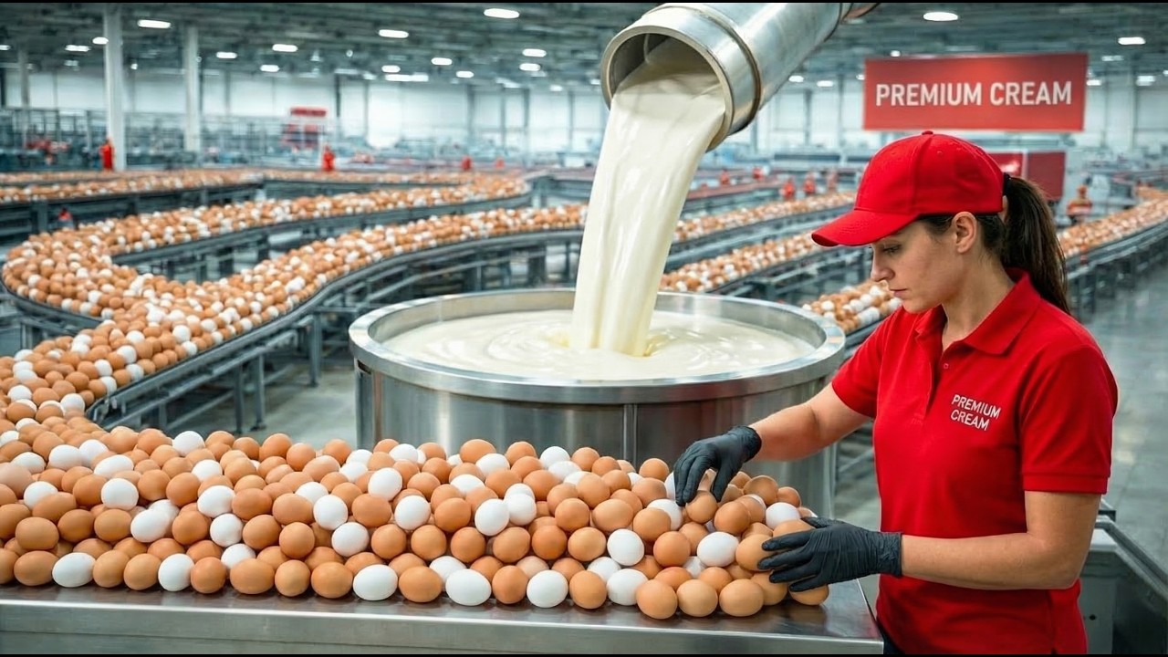 You Won’t Believe How Cream Is Made From Millions of Eggs! 🤯🥚