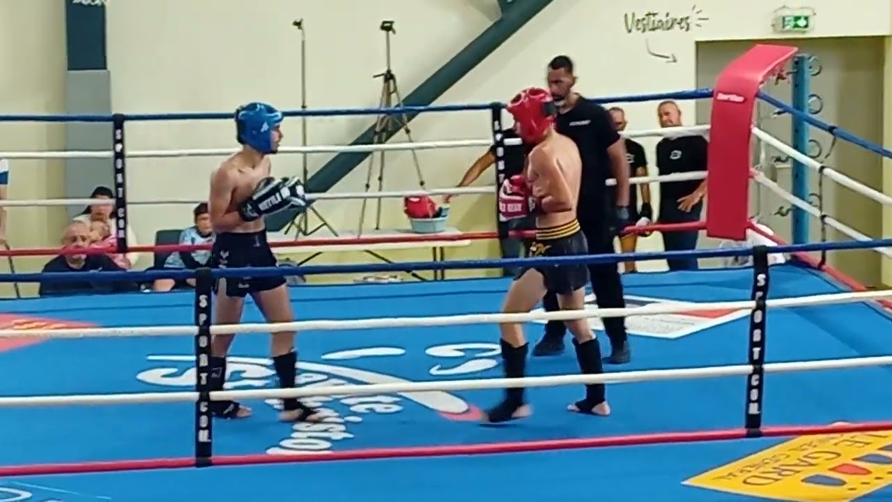 Quart de finale championnat ligue occitanie  kick boxing 2024 Josué Leboucher