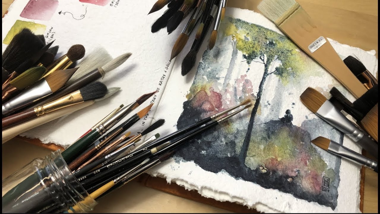how to organize watercolor paint brushes
