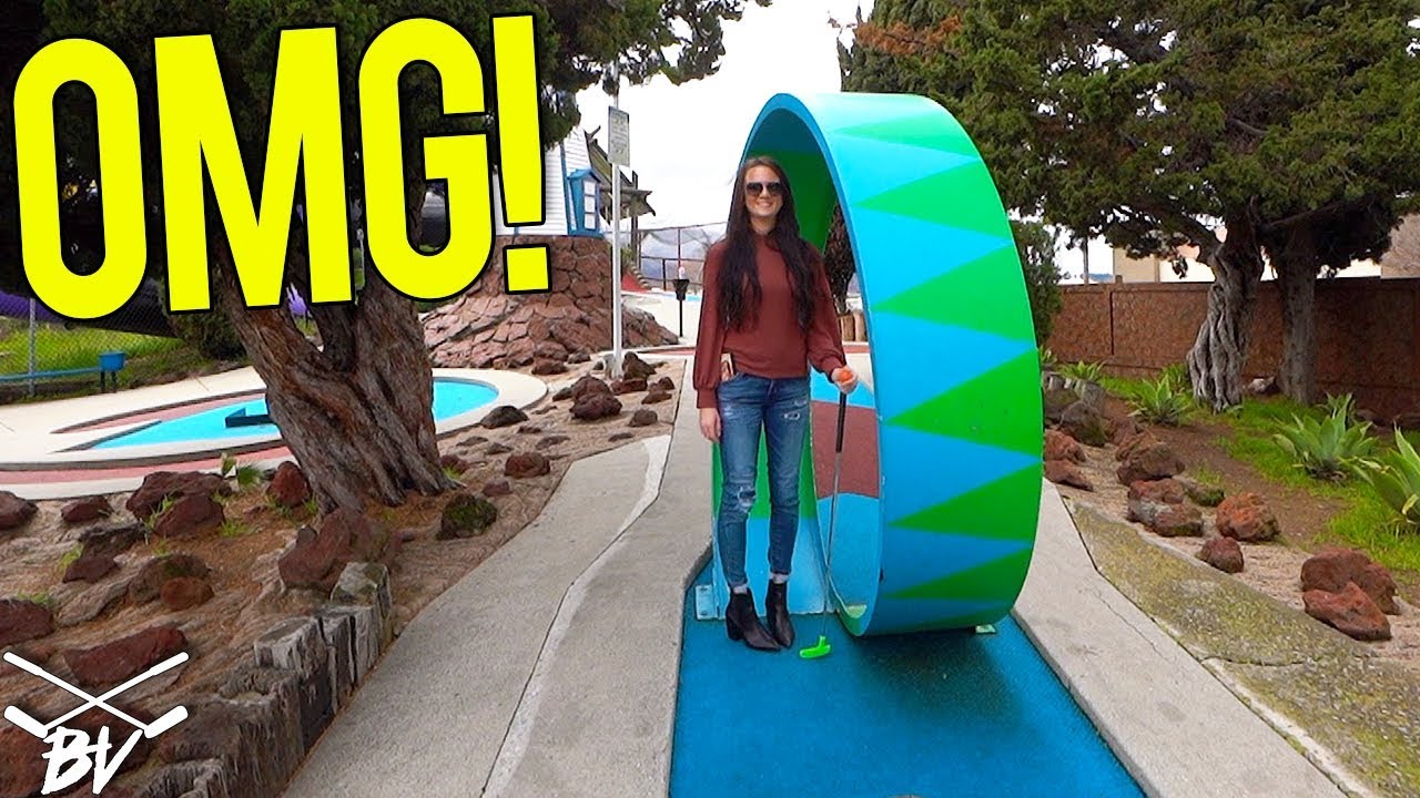 BACK TO BACK MINI GOLF HOLE IN ONE AND CRAZY HOLES!
