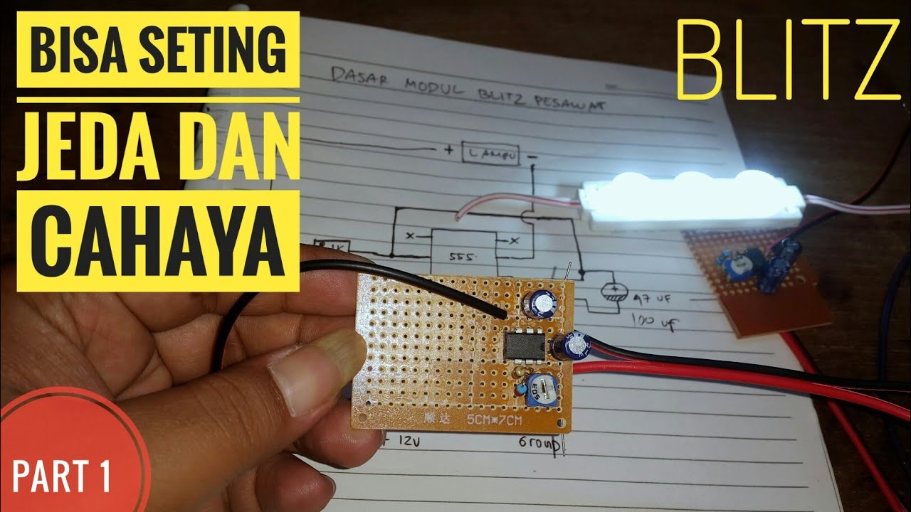 Membuat modul blitz seperti lampu pesawat versi standar