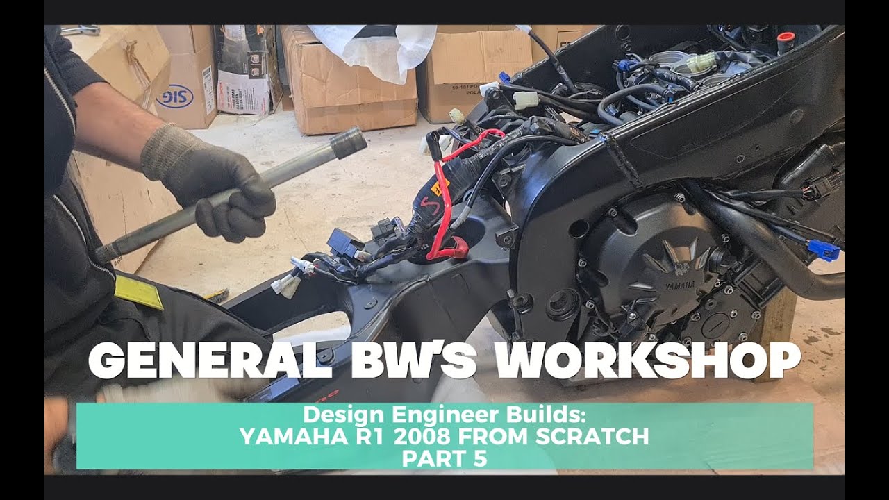 YAMAHA R1 2008 FROM SCRATCH - PART 5 - Frame & Wiring
