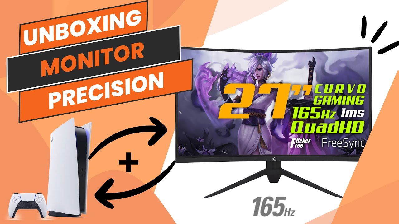 Monitor gamer precision 27 polegadas superframe tela curva (Unboxing).